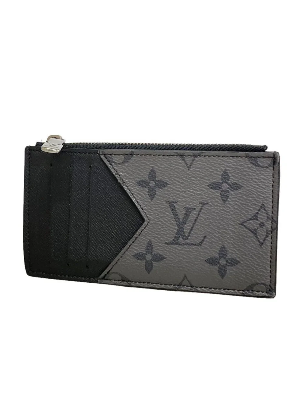 Louis Vuitton Monogram Eclipse Reverse Coin Card Holder Black Gray